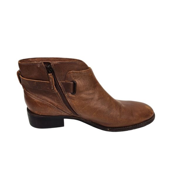 Ugg Boots Women's Size 9.5 Brown Leather Side Zip Ankle Strap - Picture 10 of 14